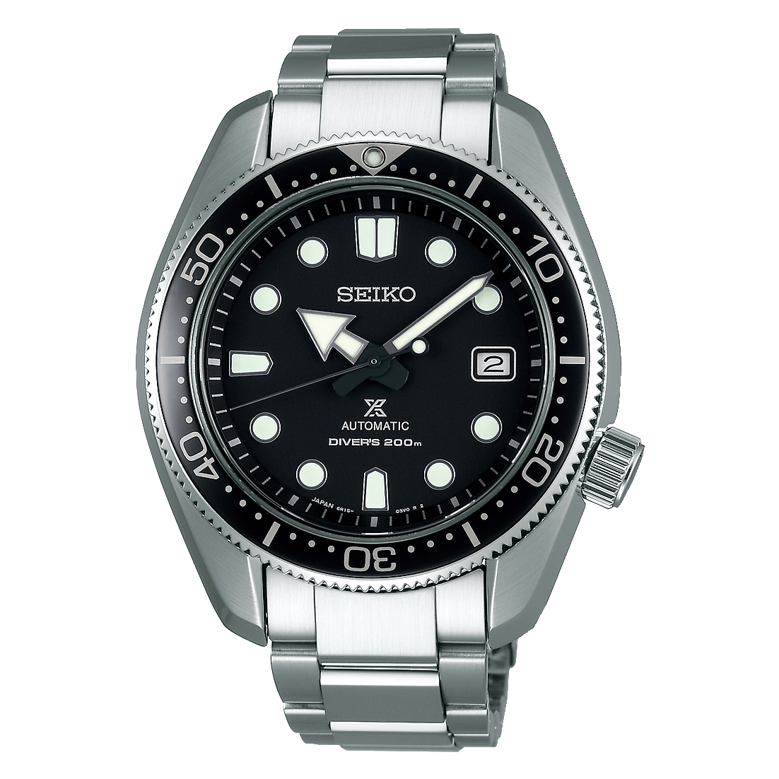 Seiko Prospex Black Dial Silver Stainless Steel Bracelet Men's Watch