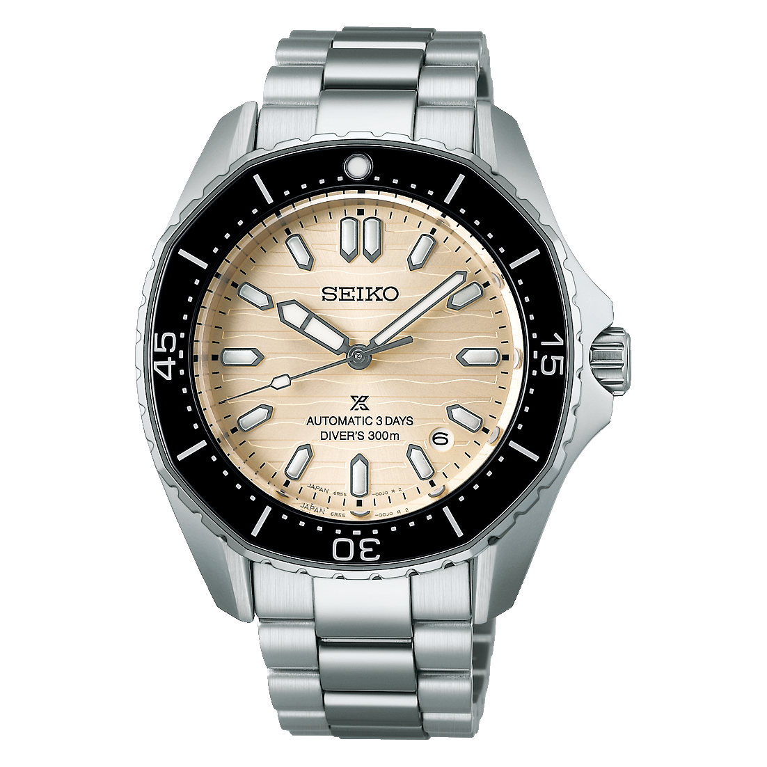 Seiko Prospex Beige Dial Black Bezel Men's Watch