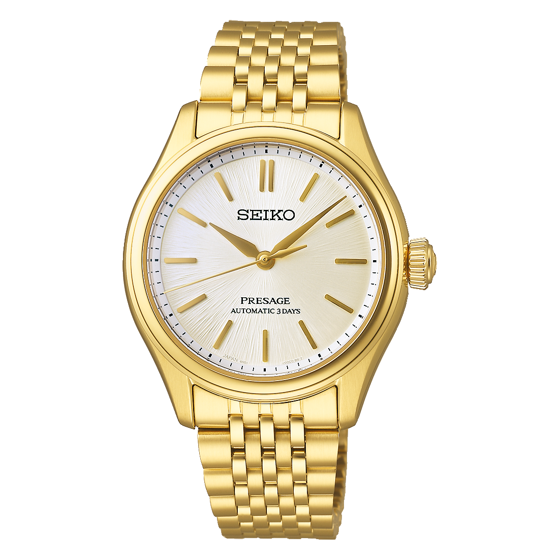 Seiko Presage Ivory Dial Gold Stainless Steel Bracelet Women's Watch