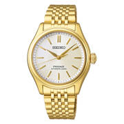 Seiko Presage Ivory Dial Gold Stainless Steel Bracelet Women's Watch