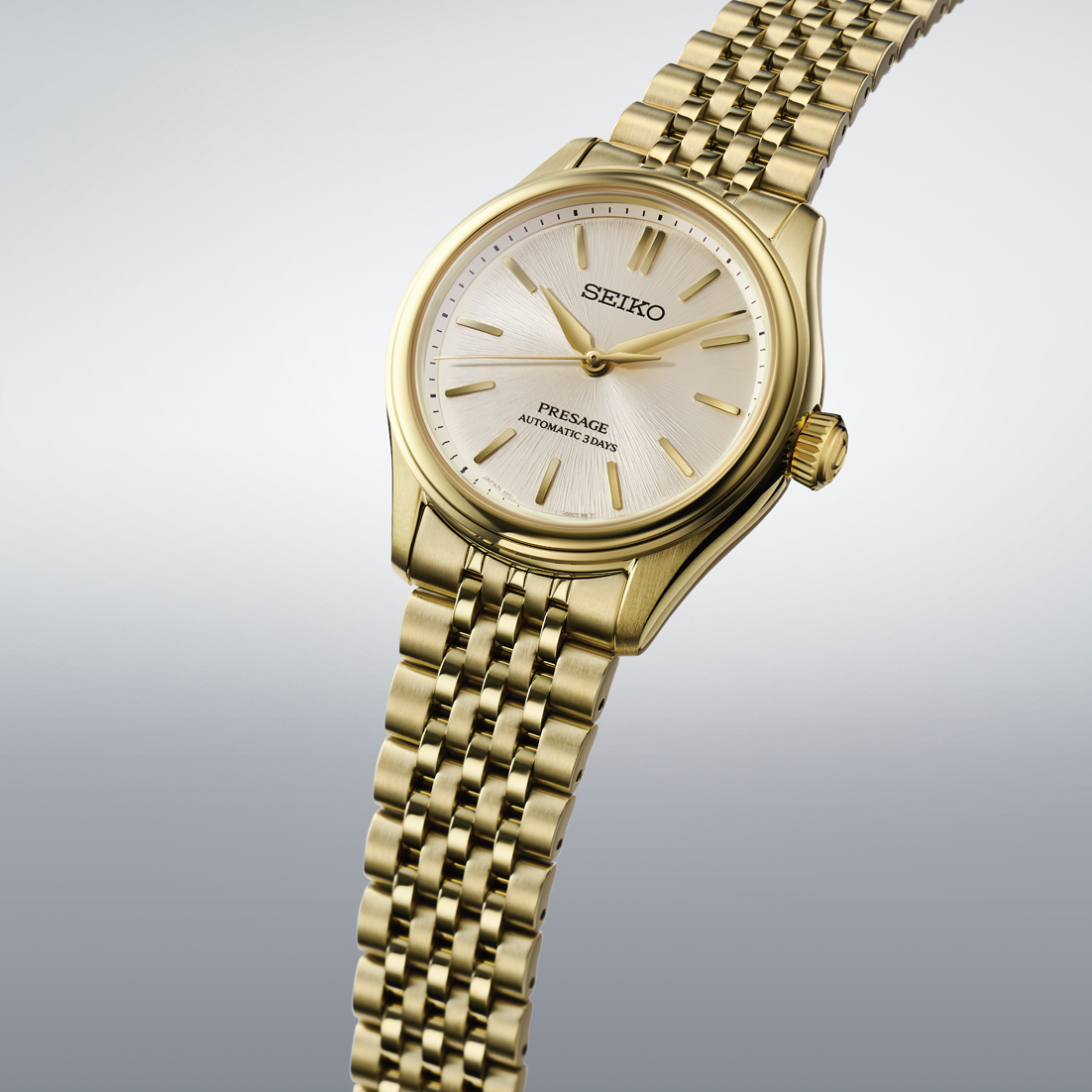 Seiko Presage Ivory Dial Gold Stainless Steel Bracelet Women's Watch