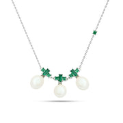 Zircon & Pearl 925 Silver Necklace