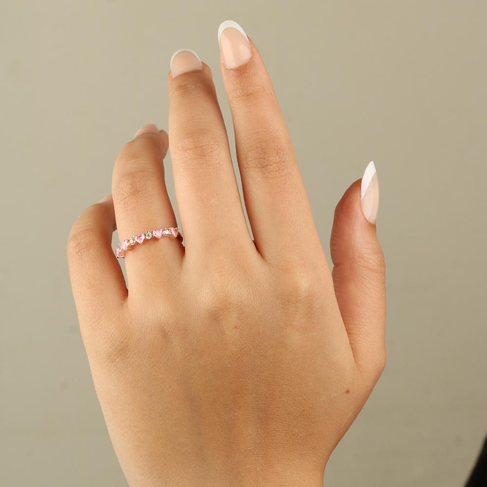 خاتم فضة عيار 925 بتصميم يعبر عن الحب