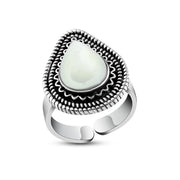 Almond Egyptian Women’s Ring crowned with Mother of Pearl – 925 Silver