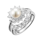 خاتم فضة عيار 925  مرصع بفصوص الزركون والوللي