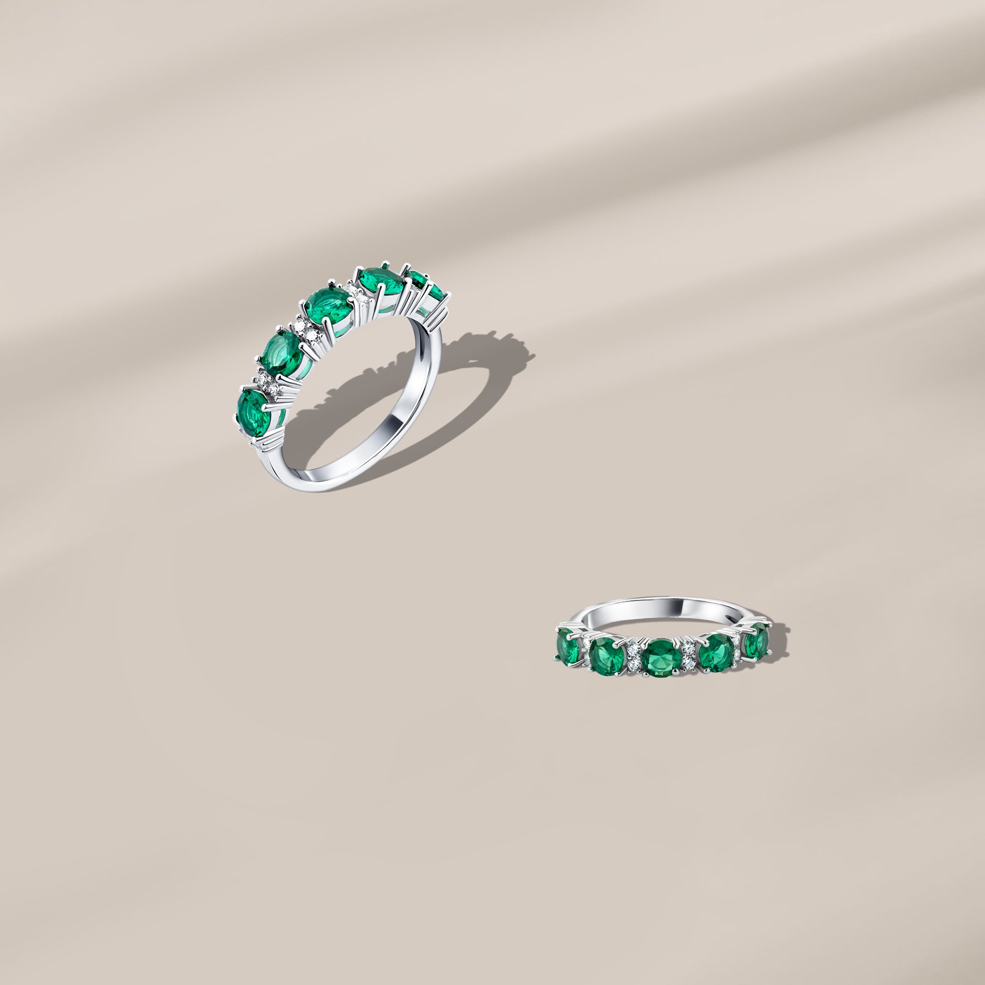 Emerald Glow Band - 925 silver platinum plated