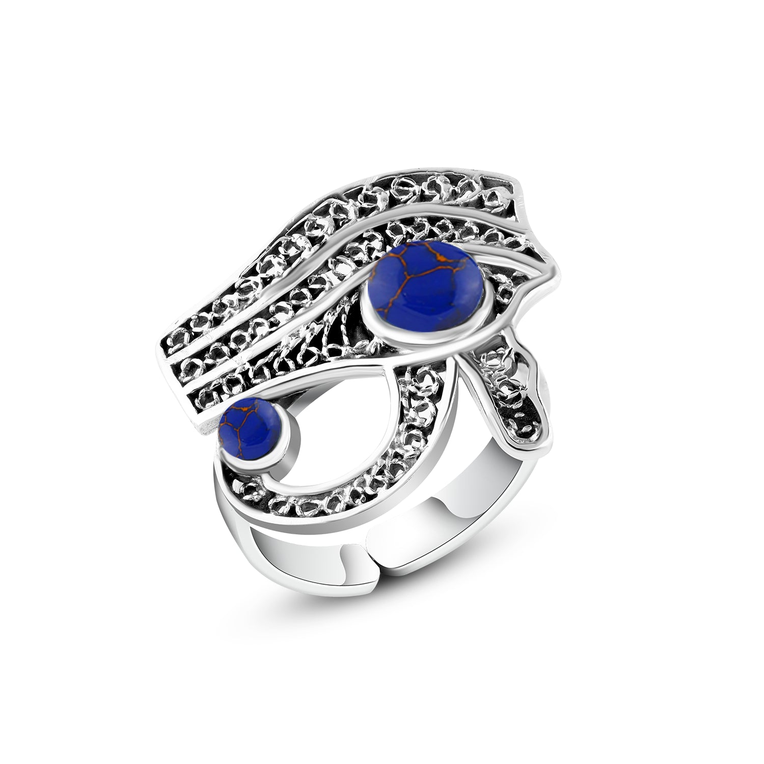Egyptian sterling silver 925 Ring With a Pharaonic Eye of Horus design