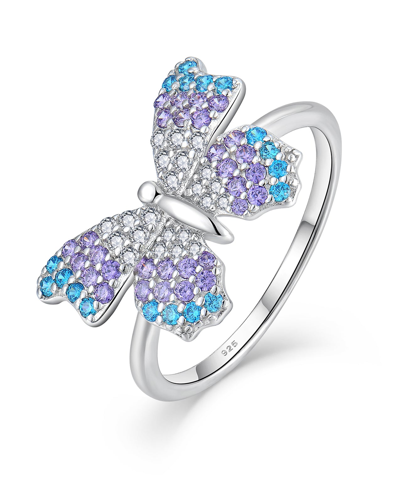 Colorful Butterfly 925 Silver Ring