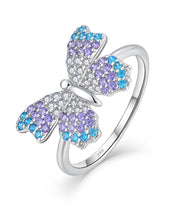 Colorful Butterfly 925 Silver Ring