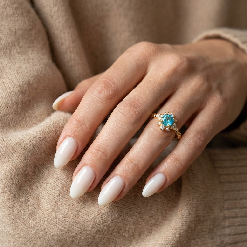 925 Silver Gold-Plated Ring with a Royal Blue Stone