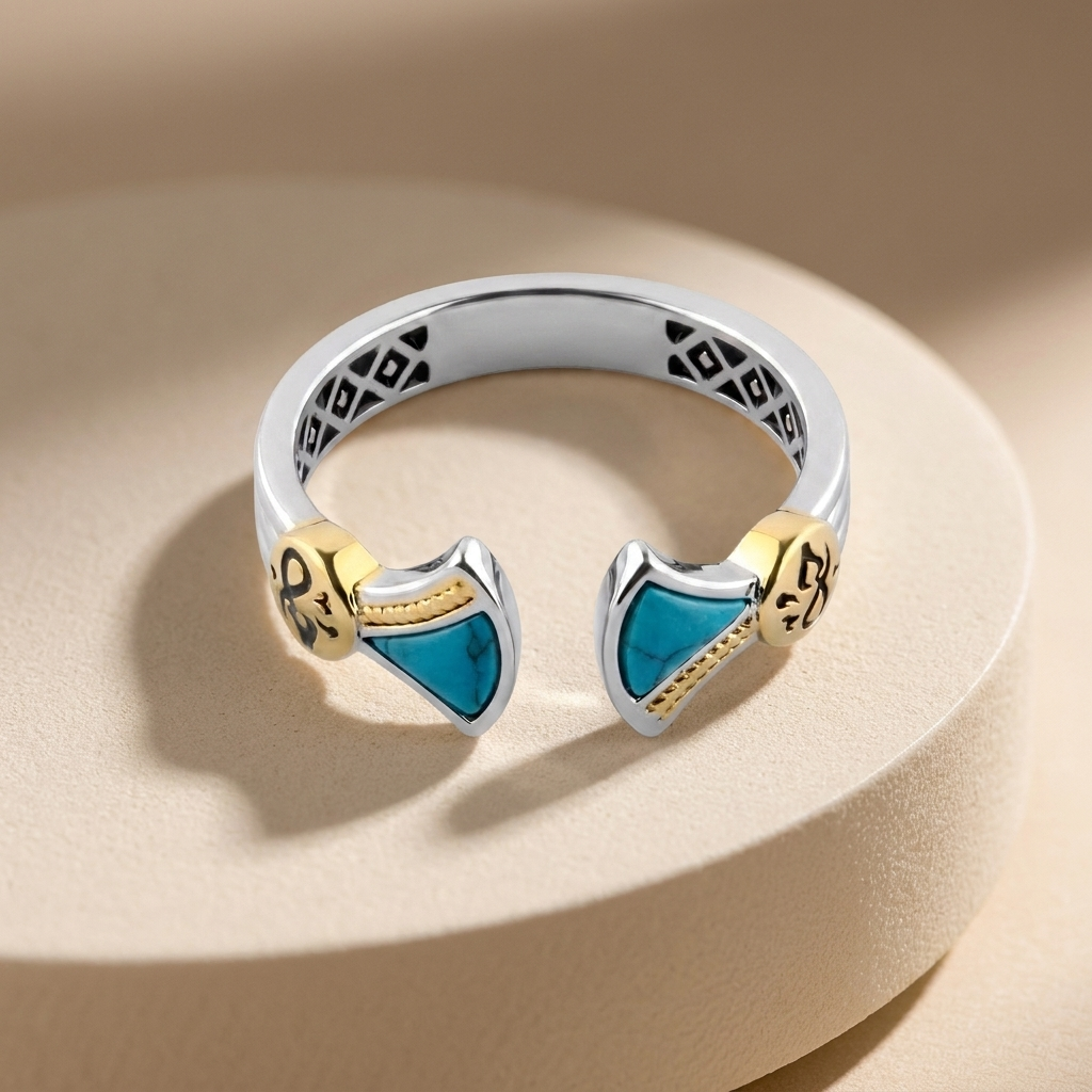 925 Silver Ring Inspired by the Pharaonic Lotus Flower