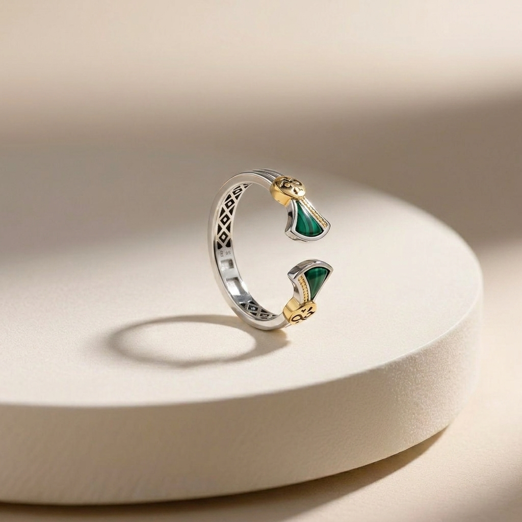 925 Silver Ring Inspired by the Pharaonic Lotus Flower
