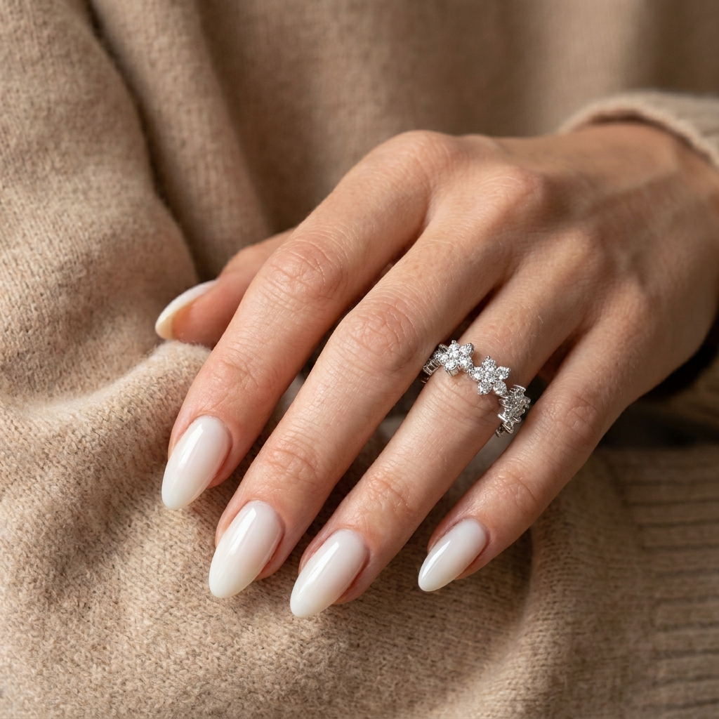 925 Silver Ring with Consecutive Flowers Adorned with Luxurious Stones