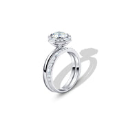 توينز فضة 925 بحجر زركون لامع مع خاتم مرصع بالزركون