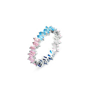 خاتم ألوان ناعمة - فضة عيار 925 مطلي بلاتين