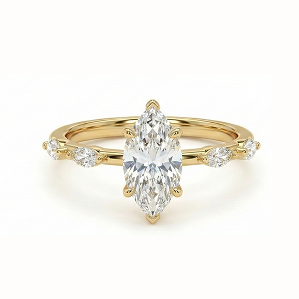 خاتم فضة 925 مرصع بفص شفاف