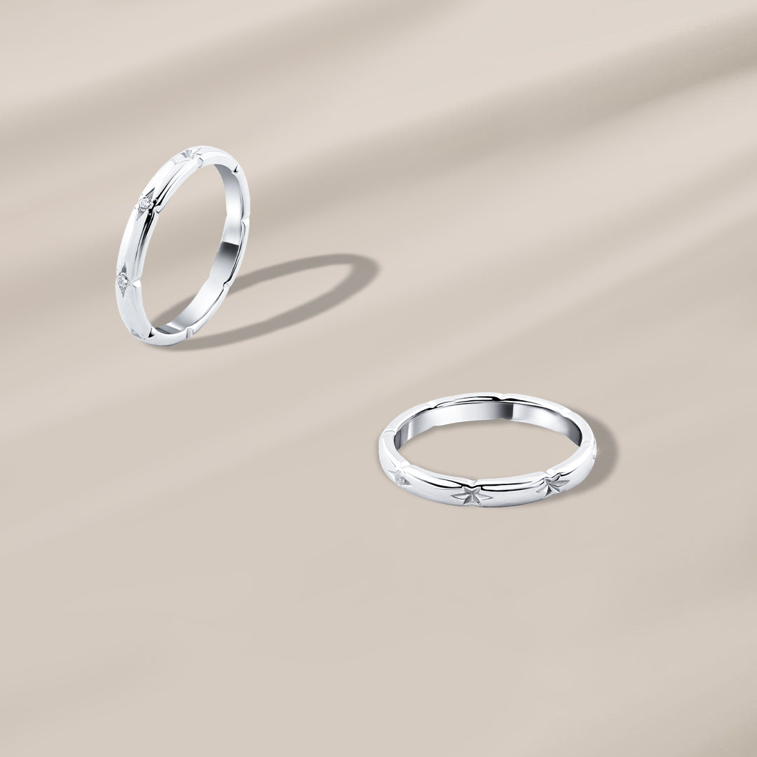 خاتم فضة عيار 925 بتصميم ناعم مع زركون