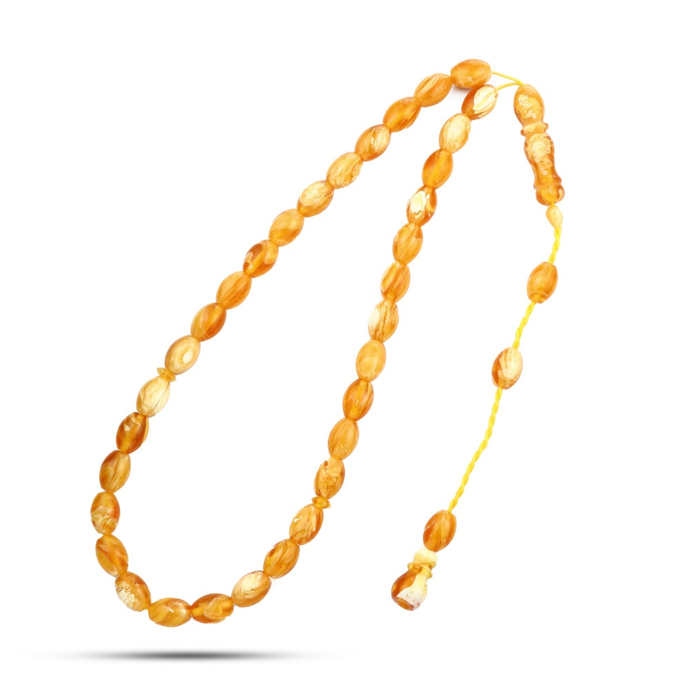 SROS06-K - سبحه تراب كهرمان غامق , 33حبة