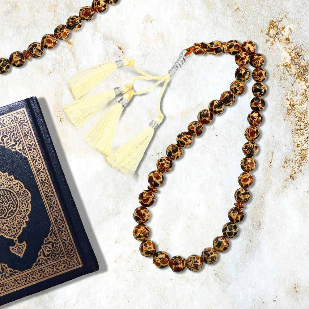 سبحه تراب عنبر طبيعي غامق , 33حبة