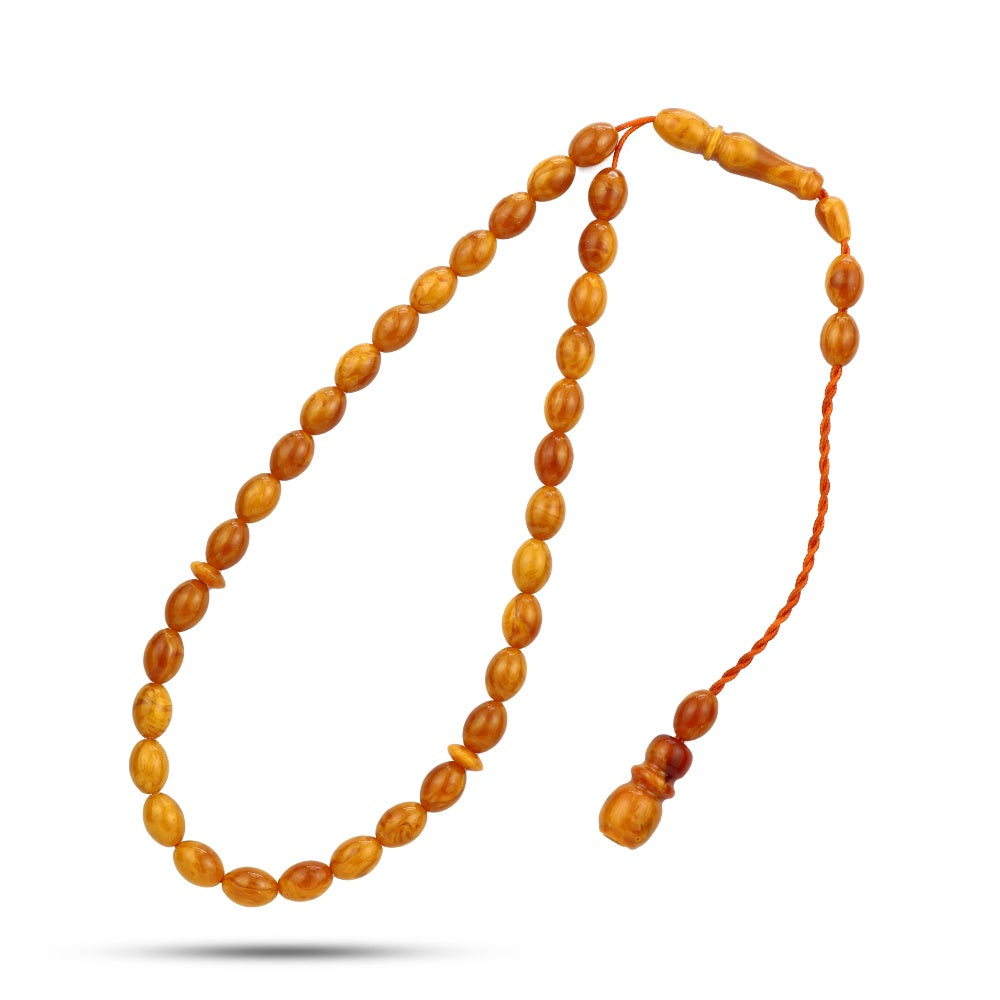 SROS08-K - سبحه تراب كهرمان غامق , 33حبة