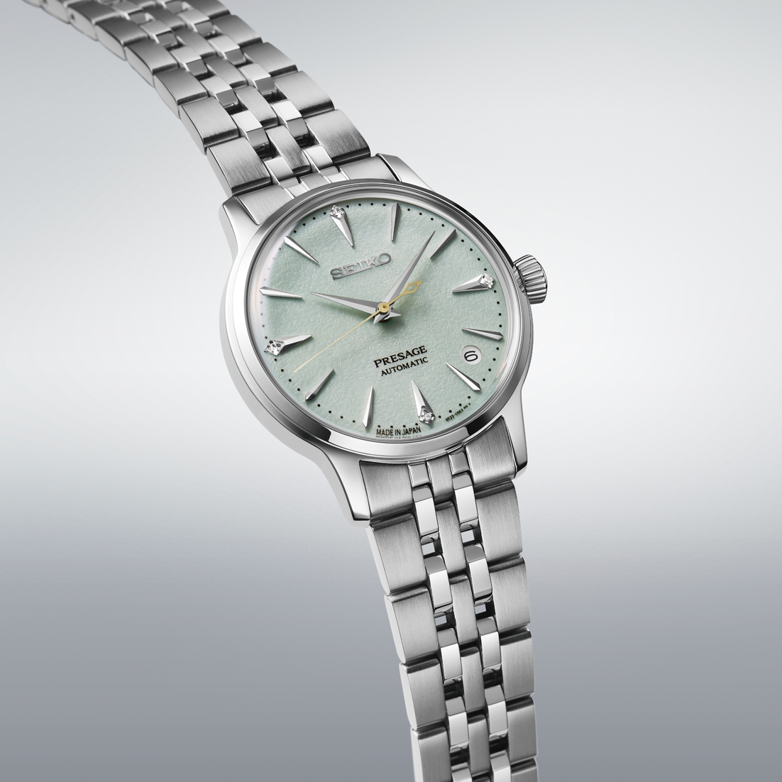Seiko Presage Light Green Dial Stainless Steel Women's Watch