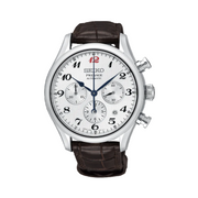 Seiko Presage White Dial Brown Leather Strap Men's Watch