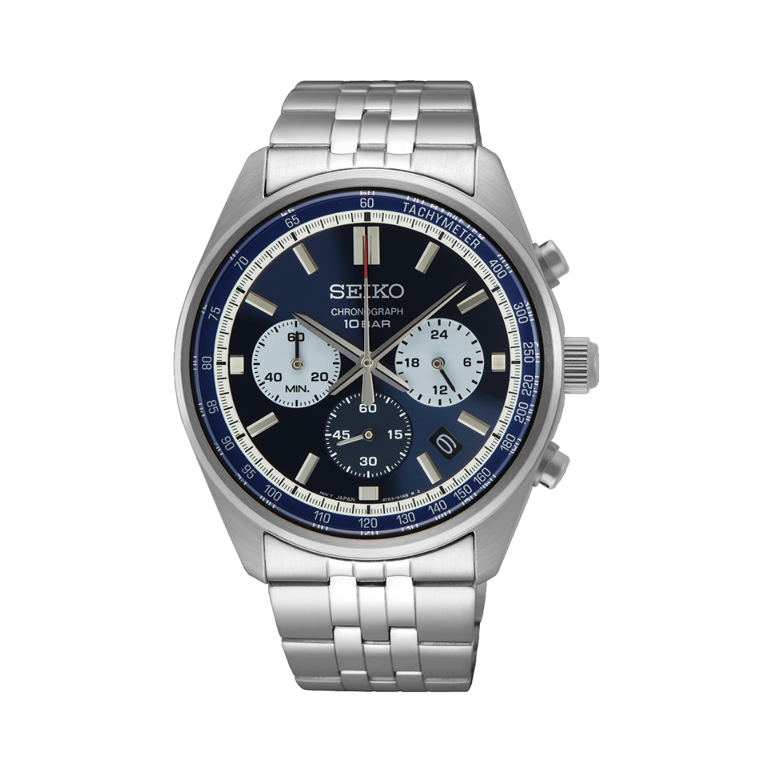 Seiko Blue Dial Silver Stainless Steel Men's Watch