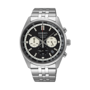 Seiko Black Dial Silver Stainless Steel Men's Watch