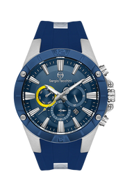 Sergio Tacchini Men's Chronograph Watch – Blue Dial & Blue Silicone Strap