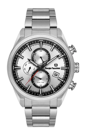 Sergio Tacchini Men's Chronograph Watch ST.1.10379-1 Silver Dial Stainless Steel Bracelet