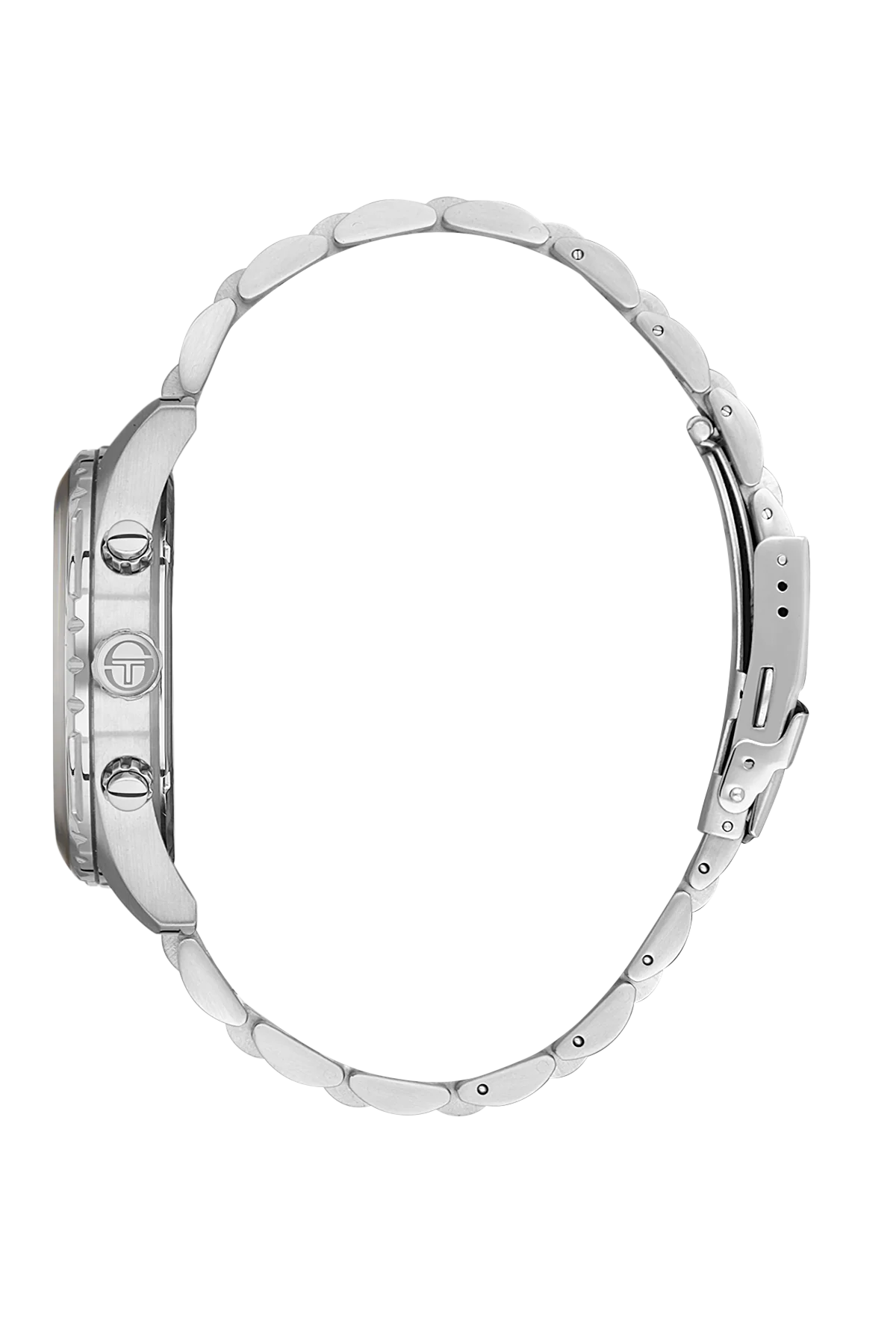 Sergio Tacchini Men's Chronograph Watch – Black Dial & Silver Stainless Steel Bracelet