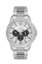 Sergio Tacchini Men's Chronograph Watch – Silver Dial & Silver Stainless Steel Bracelet