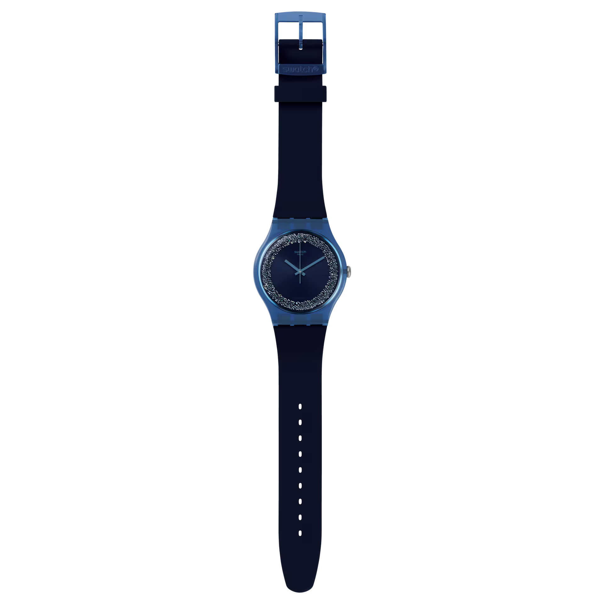 Swatch Women's Analog Watch – Blue Dial & Blue Silicone Strap