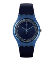 Swatch Women's Analog Watch – Blue Dial & Blue Silicone Strap