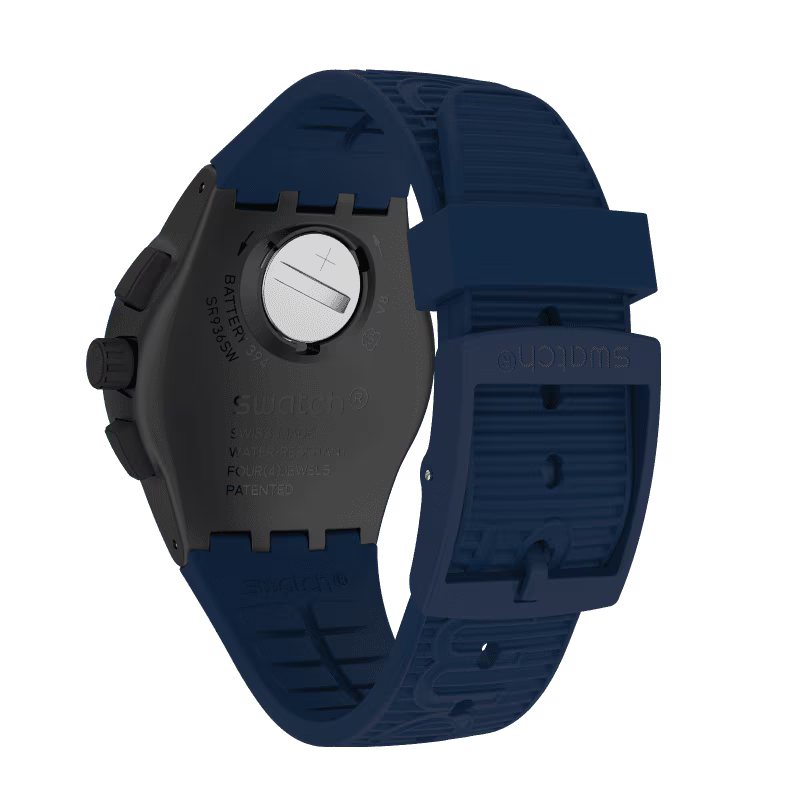 Swatch X-District Blue, Blue Strap, Black Dial For Men - SUSB418