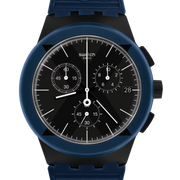 Swatch X-District Blue, Blue Strap, Black Dial For Men - SUSB418