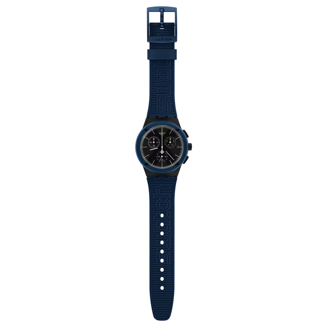 Swatch X-District Blue, Blue Strap, Black Dial For Men - SUSB418