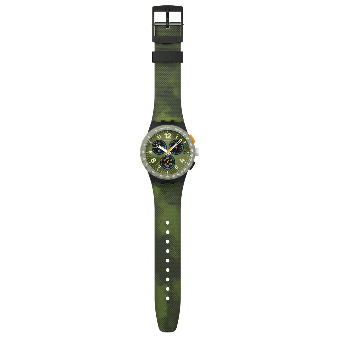 Swatch Midday Camo Chronograph Quartz Green Dial Watch Men’s  - SUSB423