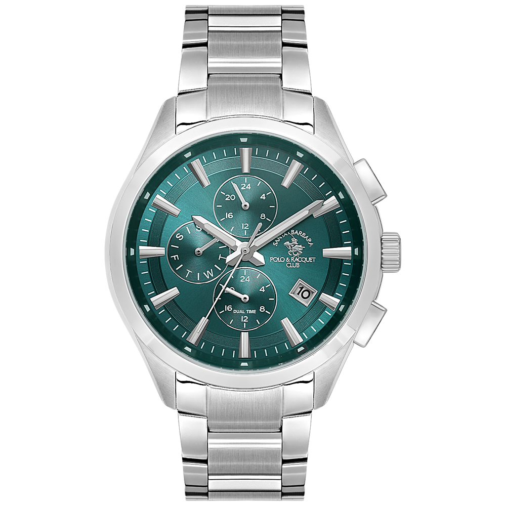 ساعة سانتا باربرا بولو آند راكيت الرجالية بمينا خضراء SB.1.10614-4