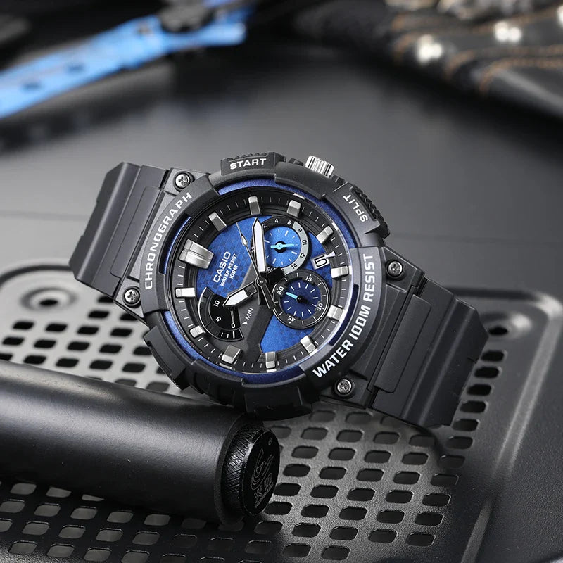 Casio Men's Watch Black Resin Strap Blue Dial MCW-200H-2AVDF