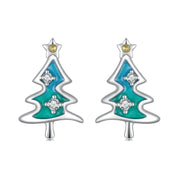 “Colorful Crystal Tree” 925 Silver Earrings