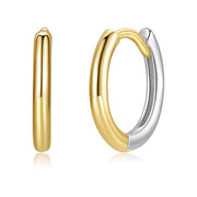 حلق فضة عيار 925 دائري سادة فضي وذهبي