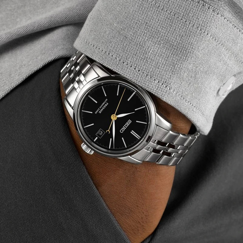 Seiko Presage Glossy Black Dial Men's Watch