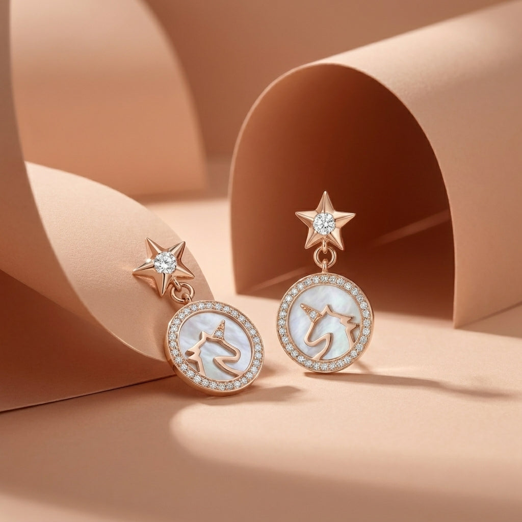 925 Silver Earrings With A Circular Halo Design And Soft Shine - Gold Plated