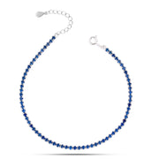 925 sterling silver bracelet adorned with blue zircon stones