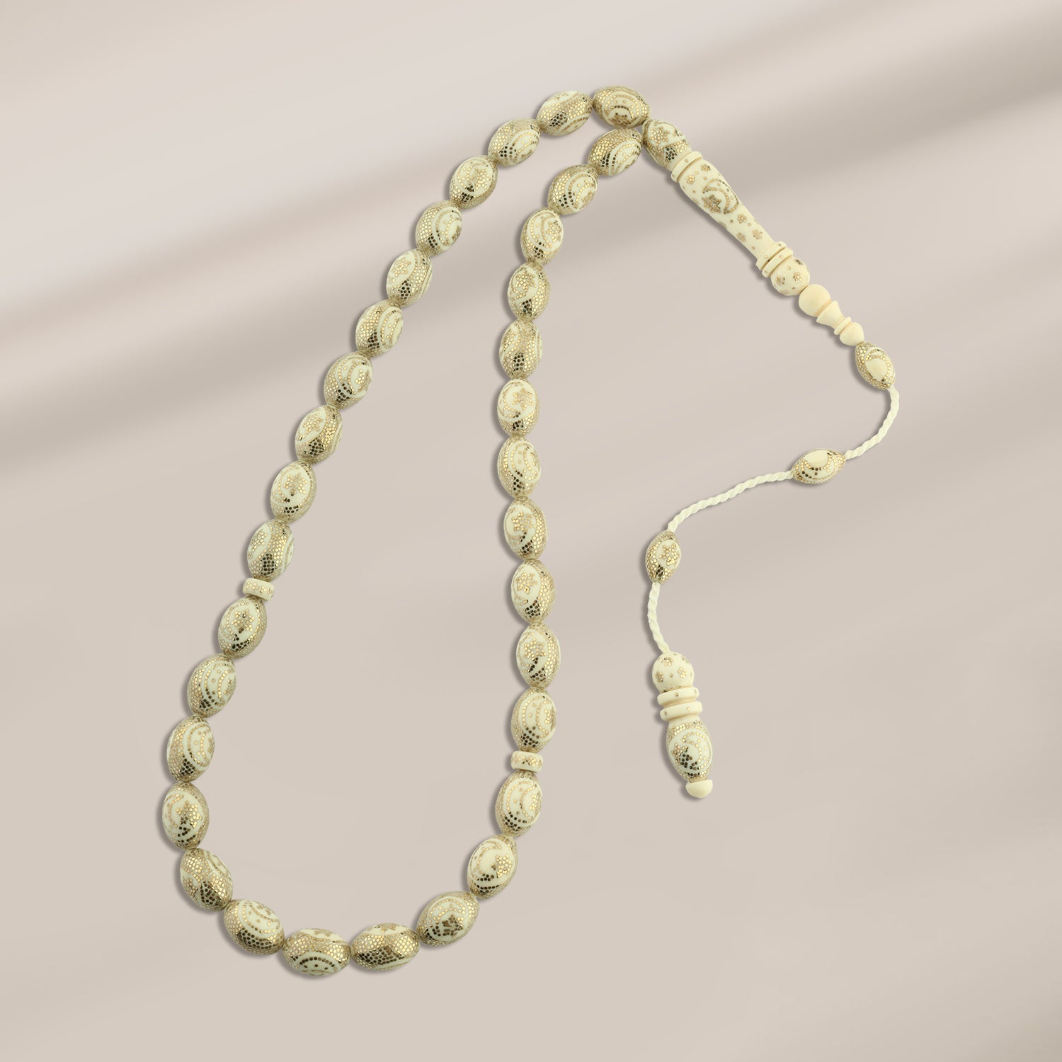 سبحة الهلال و النجمة الملكيه من العاج الطبيعي بفضة 999 – TROS03-60I