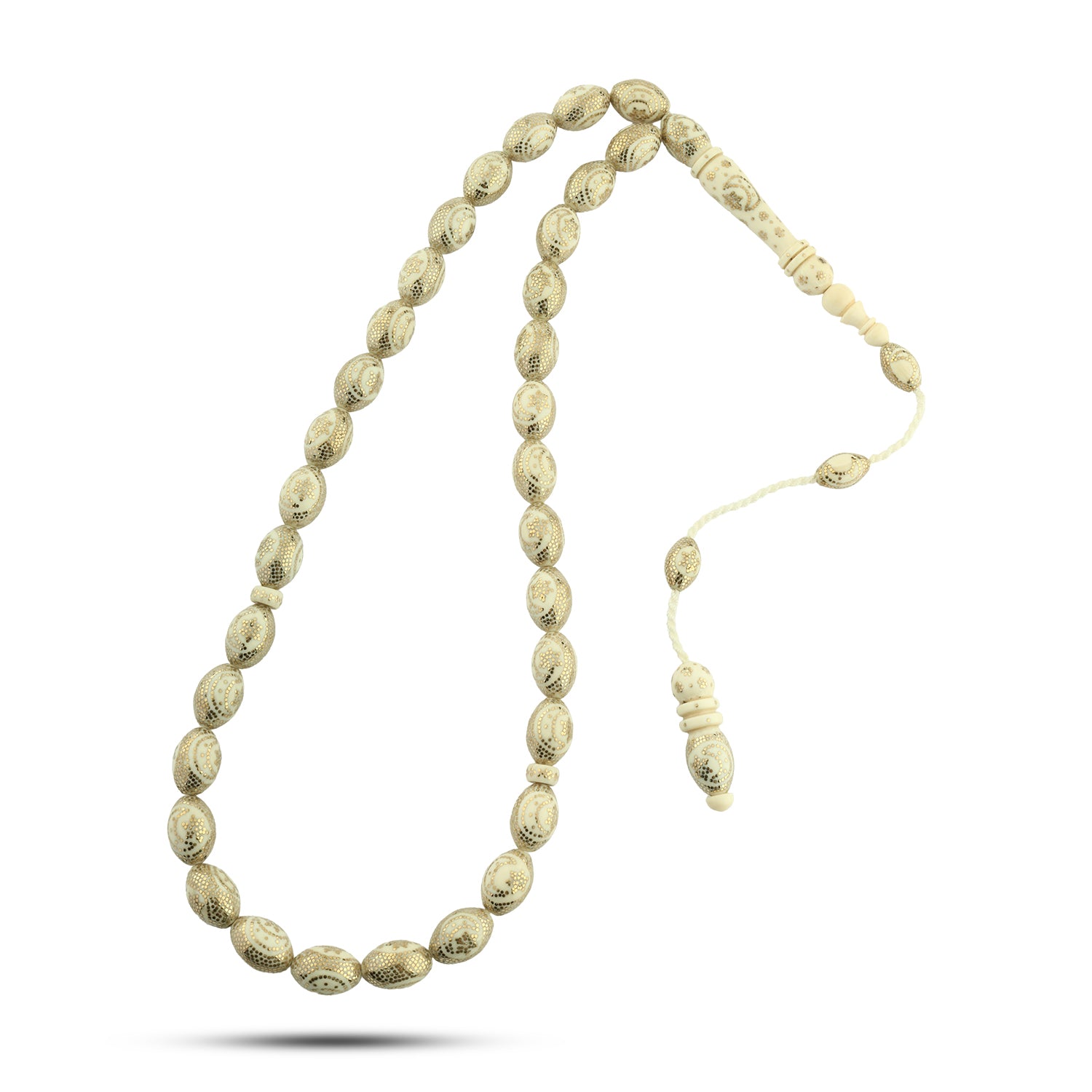 سبحة الهلال و النجمة الملكيه من العاج الطبيعي بفضة 999 – TROS03-60I