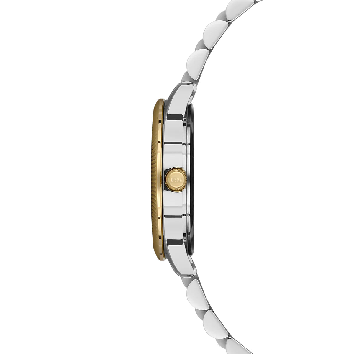 U.S. Polo Assn Women's Analog Watch – Silver Dial & Two-Tone Stainless Steel Bracelet