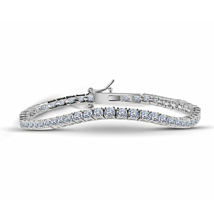 Silver Tennis Bracelet with Sparkling Stones – Elegant and Timeless Design