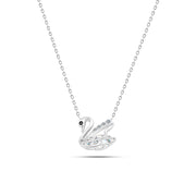 925 Sterling Silver Swan Necklace Adorned with Zircon